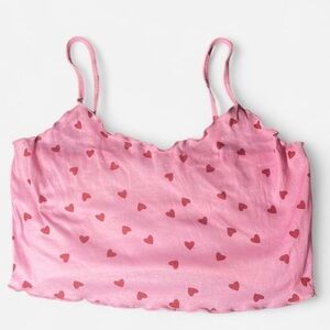 SHEIN Pink and White Ribbed Tank Top